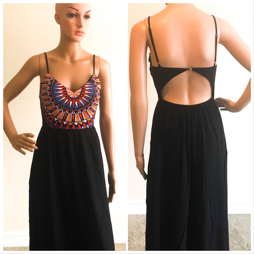 Embroidered maxi dress beautiful back
